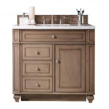 James Martin Furniture 157-V36-WW - Bristol 36'' Single Vanity Whitewashed Walnut