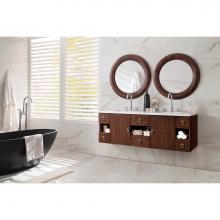 James Martin Furniture 860-V60D-CFO-3AF - Sonoma 60'' Double Vanity, Coffee Oak w/ 3 CM Arctic Fall Solid Surface Top