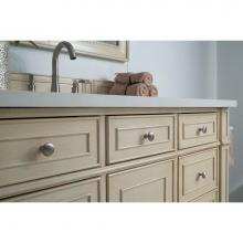 James Martin Furniture 157-V48-VV-3CLW - Bristol 48'' Single Vanity, Vintage Vanilla, w/ 3 CM Classic White Quartz Top