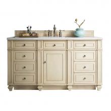 James Martin Furniture 157-V60S-VV-3AF - Bristol 60'' Single Vanity, Vintage Vanilla w/ 3 CM Arctic Fall Solid Surface Top