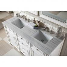 James Martin Furniture 157-V60D-BW-3AF - Bristol 60'' Double Vanity, Bright White w/ 3 CM Arctic Fall Solid Surface Top