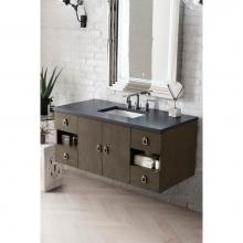 James Martin Furniture 860-V48-SOK-3CSP - Sonoma 48'' Single Vanity, Silver Oak w/ 3 CM Charcoal Soapstone Quartz Top