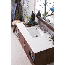 James Martin Furniture 860-V48-CFO-3CLW - Sonoma 48'' Single Vanity, Coffee Oak, with  3 CM Classic White Quartz Top w/ Sink