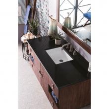 James Martin Furniture 860-V48-CFO-3IBK - Sonoma 48'' Single Vanity, Coffee Oak, with  3 CM Iconic Black Quartz Top w/ Sink