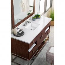 James Martin Furniture 860-V60S-CFO-3CLW - Sonoma 60'' Single Vanity, Coffee Oak , with  3 CM Classic White Quartz Top w/ Sink