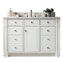 James Martin Furniture 157-V48-BW-3AF - Bristol 48'' Single Vanity, Bright White w/ 3 CM Arctic Fall Solid Surface Top