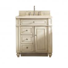 James Martin Furniture 157-V30-VV-3EMR - Bristol 30'' Single Vanity, Vintage Vanilla, w/ 3 CM Eternal Marfil Quartz Top