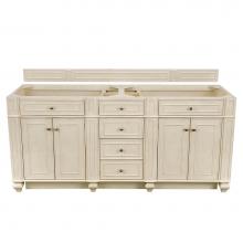 James Martin Furniture 157-V72-VV-3CLW - Bristol 72'' Double Vanity, Vintage Vanilla, w/ 3 CM Classic White Quartz Top