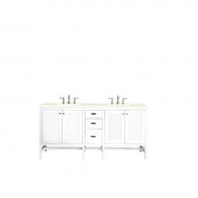 James Martin Furniture E444-V72-GW-3EMR - Addison 72'' Double Vanity Cabinet, Glossy White, w/ 3 CM Eternal Marfil Top