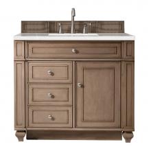 James Martin Furniture 157-V36-WW-3ESR - Bristol 36'' Single Vanity Whitewashed Walnut, w/ 3 CM Eternal Serena Quartz Top