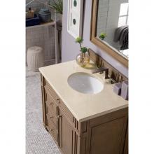 James Martin Furniture 157-V36-WW-3OGLB - Bristol 36'' Single Vanity Whitewashed Walnut, w/ 3 CM Galala Beige Top