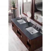 James Martin Furniture 860-V60D-CFO-3CSP - Sonoma 60'' Double Vanity, Coffee Oak, w/ 3 CM Charcoal Soapstone Quartz Top