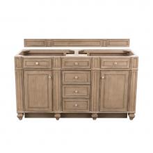 James Martin Furniture 157-V60D-WW-3GEX - Bristol 60'' Double Vanity Whitewashed Walnut, w/ 3 CM Grey Expo Quartz Top