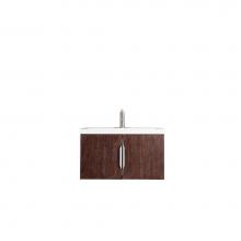 James Martin Furniture 388-V31.5-CFO-WG - Columbia 31.5'' Single Vanity Cabinet, Coffee Oak w/ White Glossy Resin Countertop