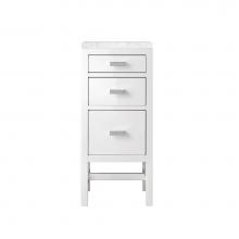 James Martin Furniture E444-BC15-GW-3EJP - Addison 15''  Base Cabinet w/ Drawers, Glossy White w/ 3 CM Eternal Jasmine Pearl Quartz