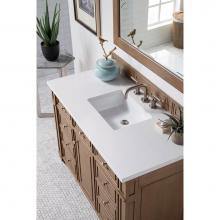 James Martin Furniture 157-V48-WW-3CLW - Bristol 48'' Single Vanity Whitewashed Walnut, w/ 3 CM Classic White Quartz Top