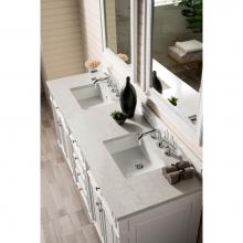 James Martin Furniture 157-V72-BW-3EJP - Bristol 72'' Double Vanity, Bright White, w/ 3 CM Eternal Jasmine Pearl Quartz Top