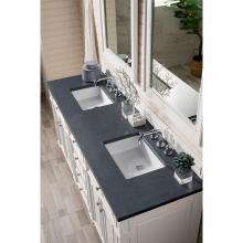 James Martin Furniture 157-V72-BW-3CSP - Bristol 72'' Double Vanity, Bright White, w/ 3 CM Charcoal Soapstone Quartz Top