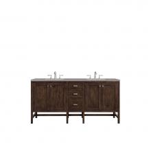 James Martin Furniture E444-V72-MCA-3GEX - Addison 72'' Double Vanity Cabinet, Mid Century Acacia, w/ 3 CM Grey Expo Quartz Top