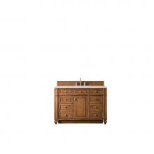 James Martin Furniture 157-V48-SBR-3EMR - Bristol 48'' Single Vanity, Saddle Brown, w/ 3 CM Eternal Marfil Quartz Top