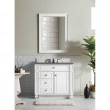 James Martin Furniture 157-V36-BW-3GEX - Bristol 36'' Single Vanity, Bright White, w/ 3 CM Grey Expo Quartz Top