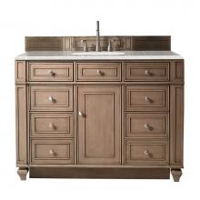 James Martin Furniture 157-V48-WW-3ESR - Bristol 48'' Single Vanity Whitewashed Walnut, w/ 3 CM Eternal Serena Quartz Top