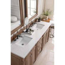 James Martin Furniture 157-V72-WW-3EJP - Bristol 72'' Double Vanity Whitewashed Walnut, w/ 3 CM Eternal Jasmine Pearl Quartz Top