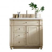 James Martin Furniture 157-V36-VV-3AF - Bristol 36'' Single Vanity, Vintage Vanilla w/ 3 CM Arctic Fall Solid Surface Top