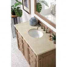 James Martin Furniture 157-V48-WW-3OGLB - Bristol 48'' Single Vanity Whitewashed Walnut, w/ 3 CM Galala Beige Top