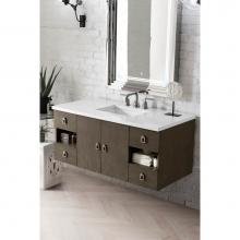 James Martin Furniture 860-V48-SOK-3CLW - Sonoma 48'' Single Vanity, Silver Oak w/ 3 CM Classic White Quartz Top