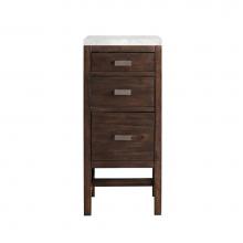 James Martin Furniture E444-BC15-MCA-3EJP - Addison 15''  Base Cabinet w/ Drawers, Mid Century Acacia w/ 3 CM Eternal Jasmine Pearl