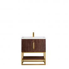 James Martin Furniture 388-V31.5-CFO-RGD-WG - Columbia 31.5'' Single Vanity Cabinet, Coffee Oak, Radiant Gold, w/ White Glossy Resin C