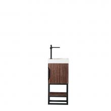 James Martin Furniture 388-V16-CFO-MBK-WG - Columbia 16'' Single Vanity Cabinet, Coffee Oak, Matte Black, w/ White Glossy Resin Coun