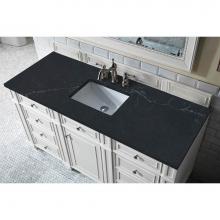 James Martin Furniture 157-V60S-BW-3CSP - Bristol 60'' Single Vanity, Bright White, w/ 3 CM Charcoal Soapstone Quartz Top