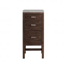 James Martin Furniture E444-BC15-MCA-3ESR - Addison 15''  Base Cabinet w/ Drawers, Mid Century Acacia w/ 3 CM Eternal Serena Quartz