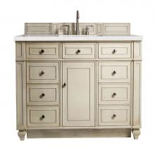 James Martin Furniture 157-V48-VV-3ESR - Bristol 48'' Single Vanity, Vintage Vanilla, w/ 3 CM Eternal Serena Quartz Top