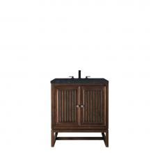 James Martin Furniture E645-V30-MCA-3CSP - Athens 30'' Single Vanity Cabinet, Mid Century Acacia, w/ 3 CM Charcoal Soapstone Quartz