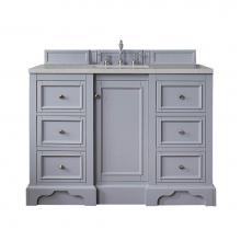 James Martin Furniture 825-V48-SL-3ESR - De Soto 48'' Single Vanity, Silver Gray, w/ 3 CM Eternal Serena Quartz Top