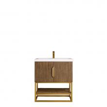 James Martin Furniture 388-V31.5-LTO-RGD-WG - Columbia 31.5'' Single Vanity Cabinet, Latte Oak, Radiant Gold, w/ White Glossy Resin Co