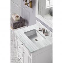 James Martin Furniture 157-V30-BW-3AF - Bristol 30'' Single Vanity, Bright White, w/ 3 CM Arctic Fall Solid Surface Top