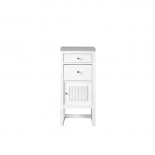 James Martin Furniture E645-B15R-GW-3ESR - Athens 15'' Cabinet w/ Drawers & Door, Glossy White w/ 3 CM Eternal Serena Top