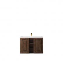 James Martin Furniture E110-V39.5-MCA-WG - Alicante'' 39.5'' Single Vanity Cabinet, Mid Century Acacia w/ White Glossy Re