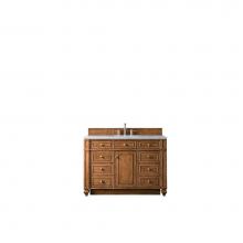 James Martin Furniture 157-V48-SBR-3AF - Bristol 48'' Single Vanity, Saddle Brown w/ 3 CM Arctic Fall Solid Surface Top