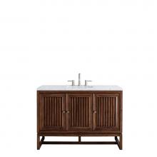 James Martin Furniture E645-V48-MCA-3AF - Athens 48'' Single Vanity Cabinet, Mid Century Acacia, w/ 3 CM Arctic Fall Solid Surface