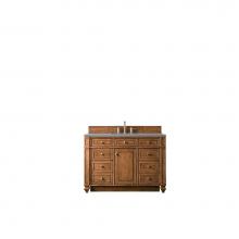 James Martin Furniture 157-V48-SBR-3GEX - Bristol 48'' Single Vanity, Saddle Brown, w/ 3 CM Grey Expo Quartz Top