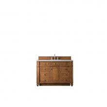 James Martin Furniture 157-V48-SBR-3ESR - Bristol 48'' Single Vanity, Saddle Brown, w/ 3 CM Eternal Serena Quartz Top