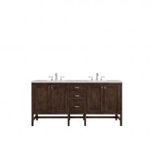 James Martin Furniture E444-V72-MCA-3ESR - Addison 72'' Double Vanity Cabinet, Mid Century Acacia, w/ 3 CM Eternal Serena Quartz To