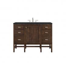 James Martin Furniture E444-V48-MCA-3CSP - Addison 48'' Single Vanity Cabinet, Mid Century Acacia, w/ 3 CM Charcoal Soapstone Quart