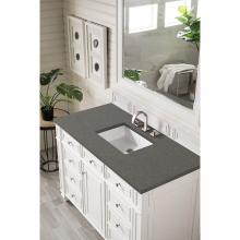 James Martin Furniture 157-V48-BW-3GEX - Bristol 48'' Single Vanity, Bright White, w/ 3 CM Grey Expo Quartz Top