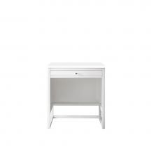 James Martin Furniture E645-DU30-GW-3CLW - Athens 30''  Countertop  Unit (makeup counter), Glossy White w/ 3 CM Classic White Quart